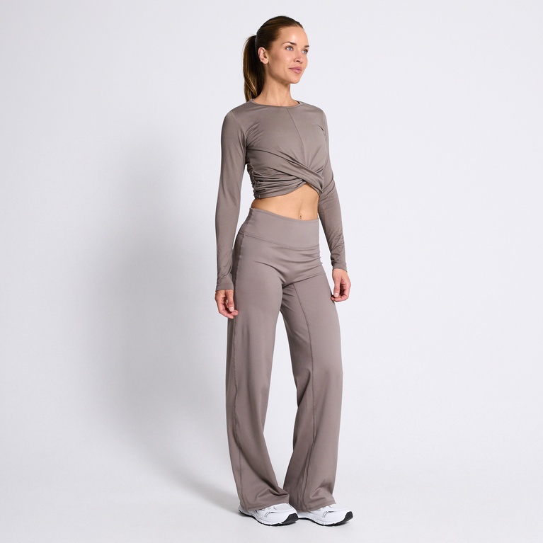 Long sleeve training top "Wrapped Top" Soft Brown